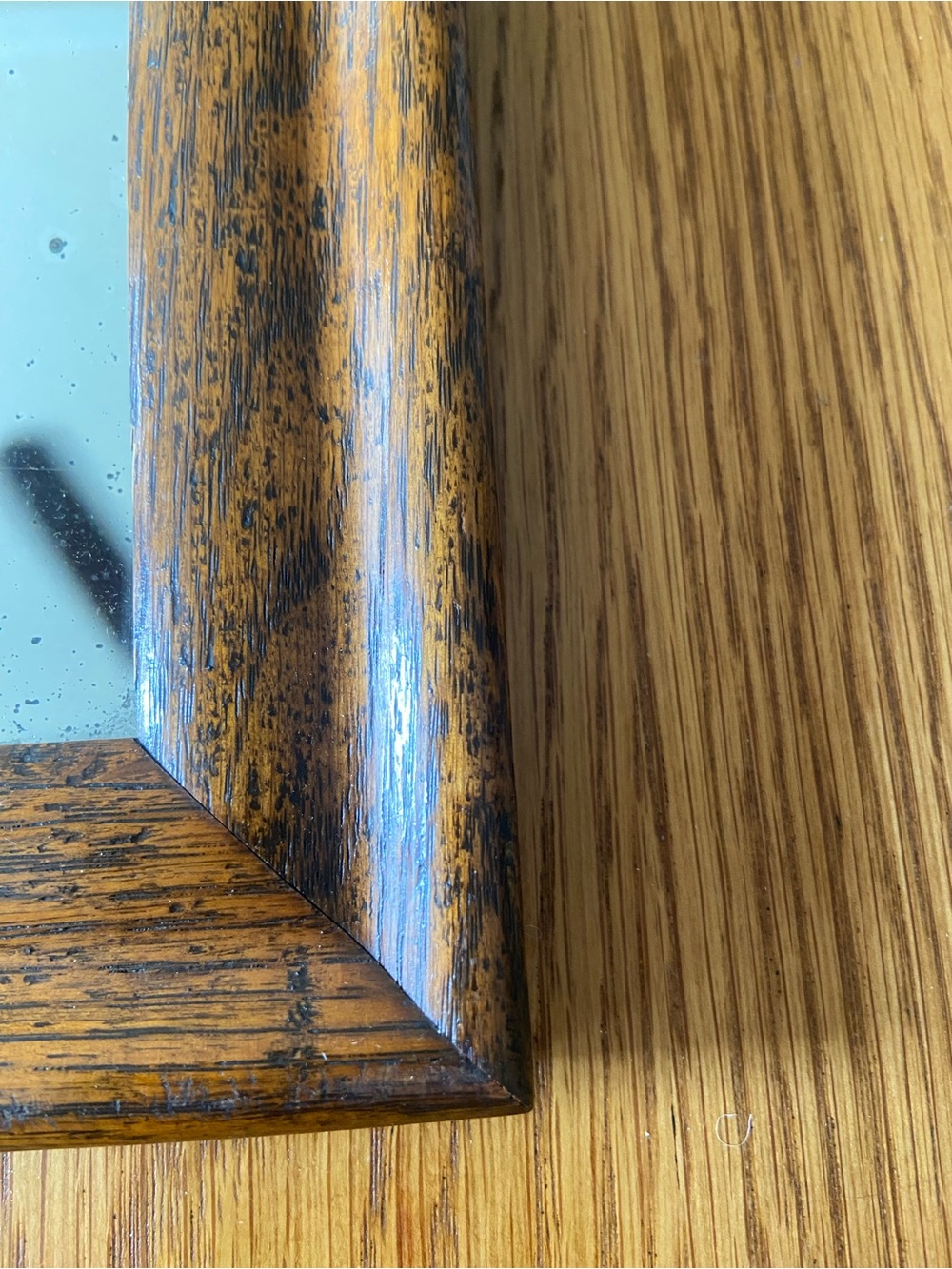 1920’s Oak Framed Square Wall Mirror - Picture 2 of 5